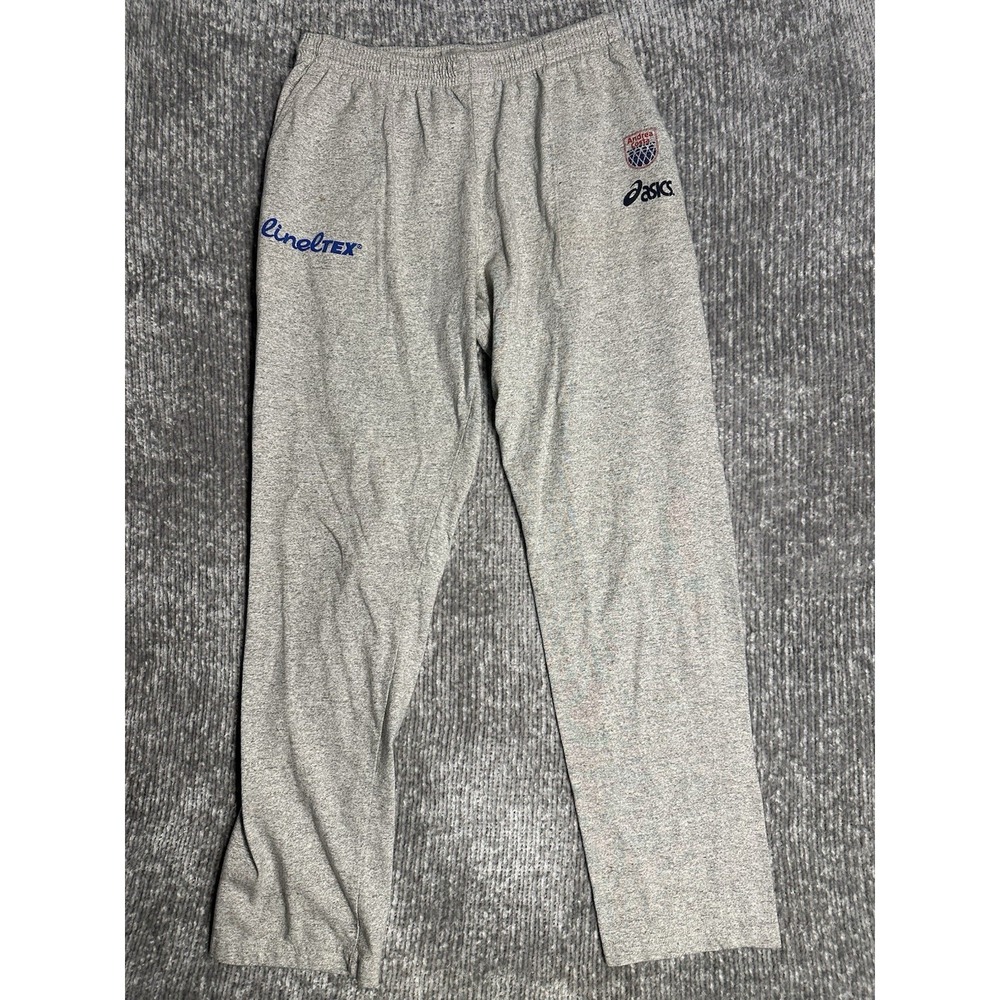 Vintage ASICS Andrea Costa Italian Basketball Sweatpants XXL Gray Team Issued